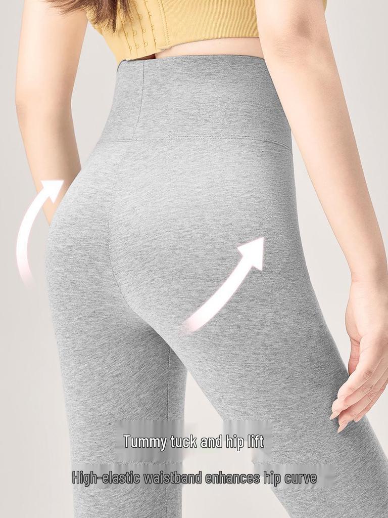Plus Size Women's High Waist Thermal Cotton-Wool Pants - Antibacterial, Autumn/Winter Base Layer