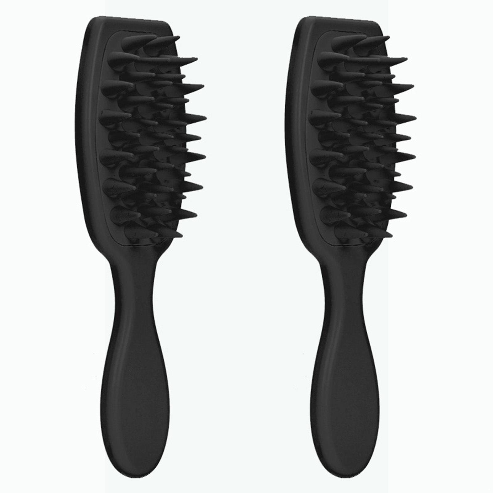 

2 ШТ Ручна щітка для миття волосся Масажер для догляду за шкірою голови Водонепроникна конструкція для глибокого очищення та стимулювання освіження шкіри голови One Size