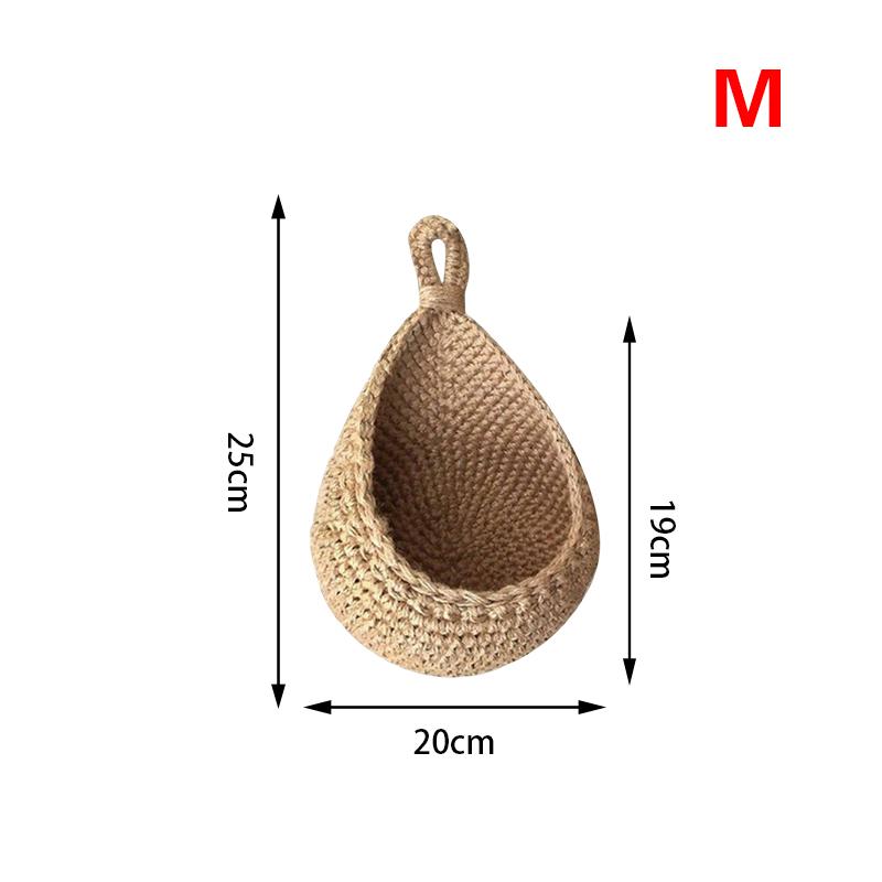 1PC Natural Rope Kitchen Hand Woven Storage Basket Home Wall Hanging Basket Vegetable Storage Baskets Potato Flower Fruit