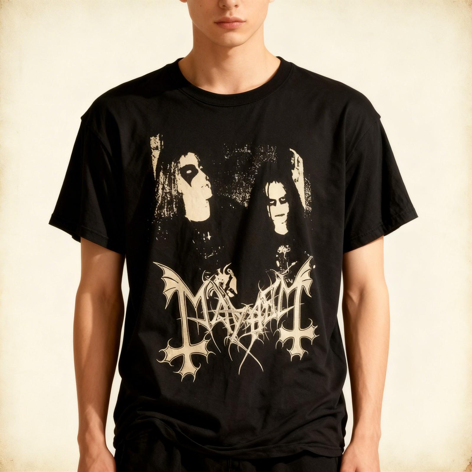Vtg Mayhem Band Short Sleeve Cotton Black All Size T Shirt For Men Unisex T-Shirt S