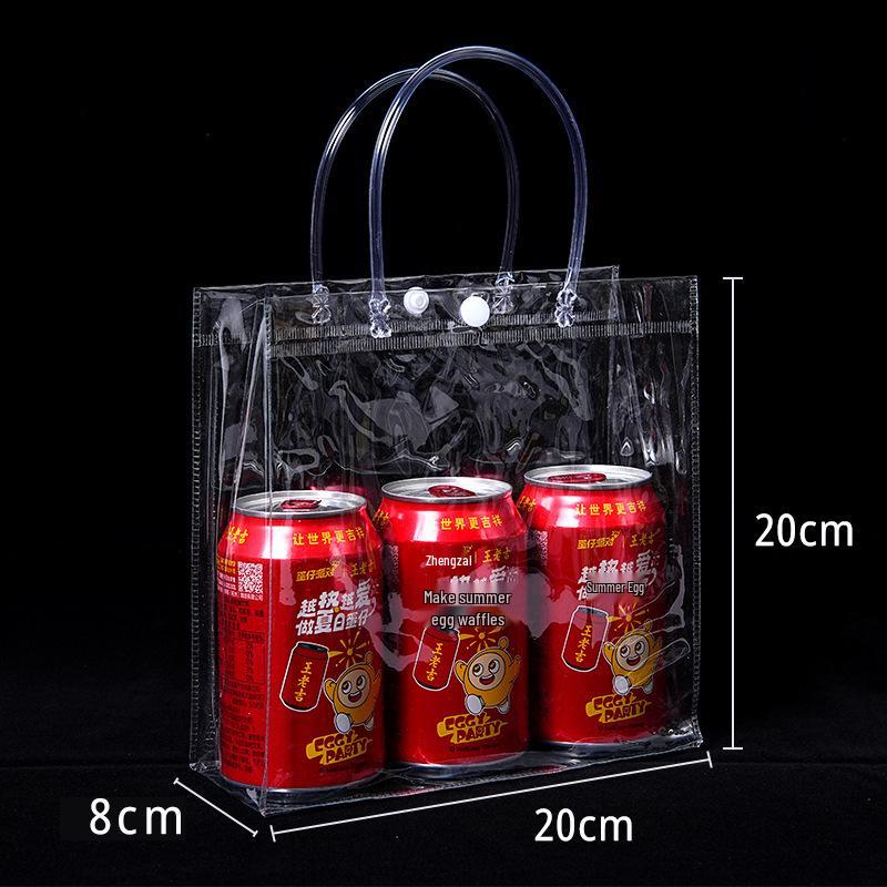 Clear PVC Tote Bag - Thickened, Trendy, Multi-Purpose Shopping or Gift Bag