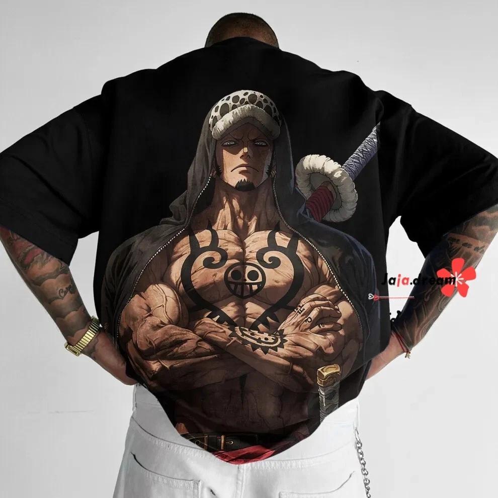 One Piece Law Anime Manga T-Shirt Tee Casual Costumes Polyester Mens 4XL