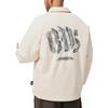 Li Ning Badfive Comfortable Casual Simple Zipper Letter Print Polo Loose Fleece Jacket Men jackets Rock-White Gray AFDU503-4
