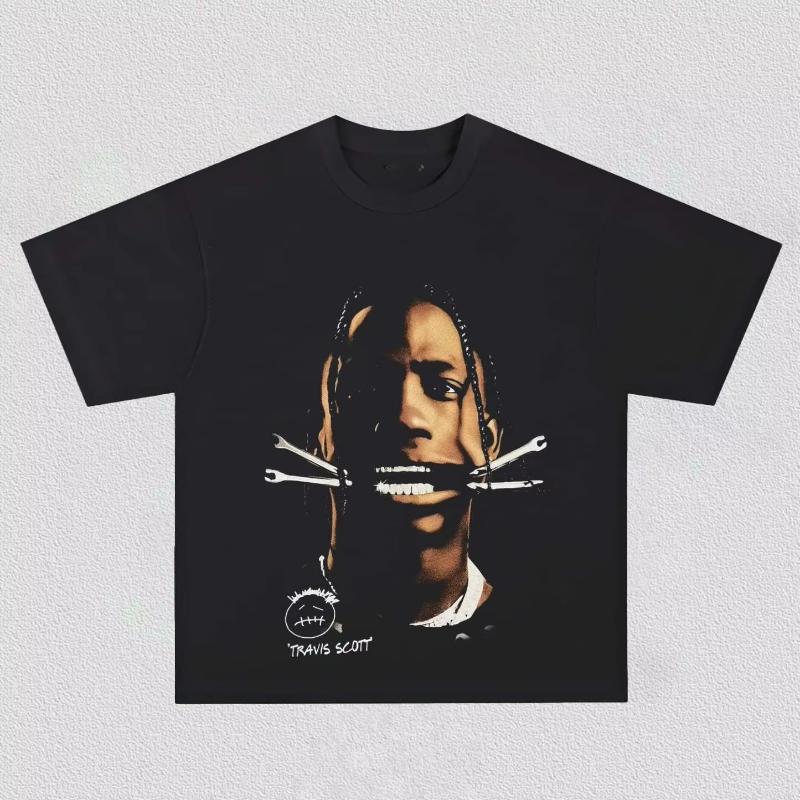2026 Sommer Travis Scott Y2k Grafiken Unisex Hemd 2026 Neues Rundhals Kurzarm Unisex Damenmode Hiphop T-Shirt Fan Geschenke