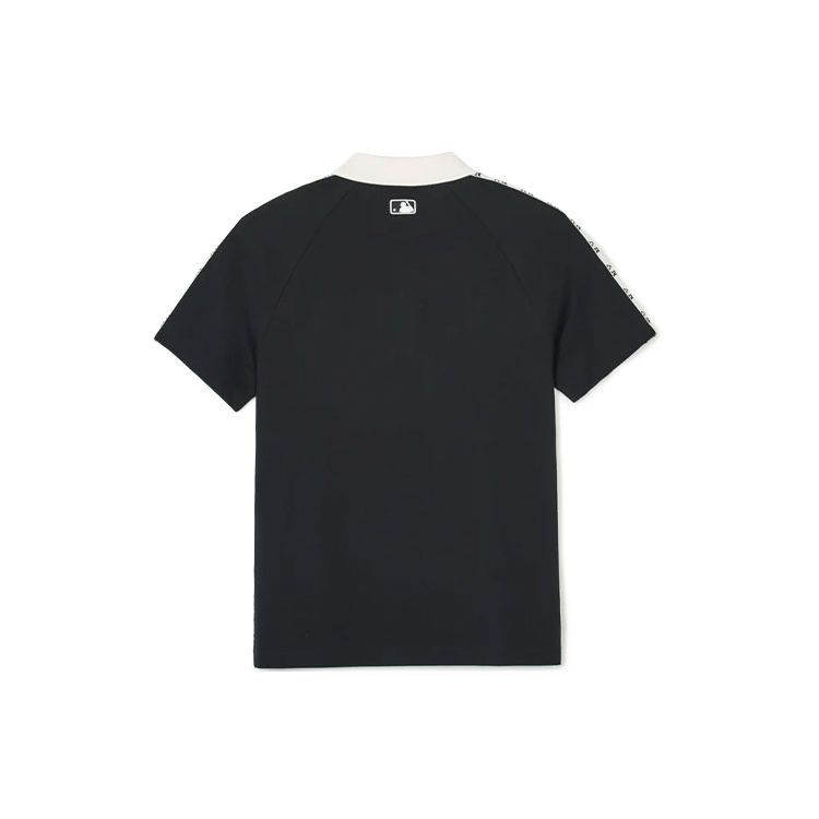 MLB Outdoor Cargo New York Yankees Color Block College Style Letter Print Casual Short Sleeve Polo Shirt Men Polo Shirts Black 3APQM0343-50BKS