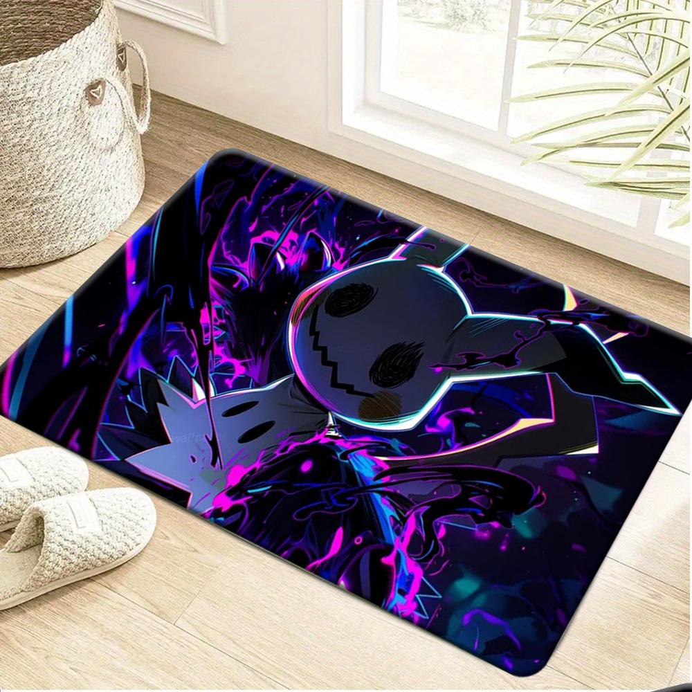 Pokemon Pokeball Word Art Print Non-Slip Doormat, Absorbent Floor Mat for Home Decor