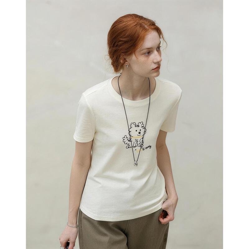 Women s Puppy Print Slim Fit T-shirt S
