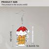 2D Flat Acrylic Christmas Hat Beer Mug Pendant Earrings Women's New Year Jewelry Holiday Party Accessories