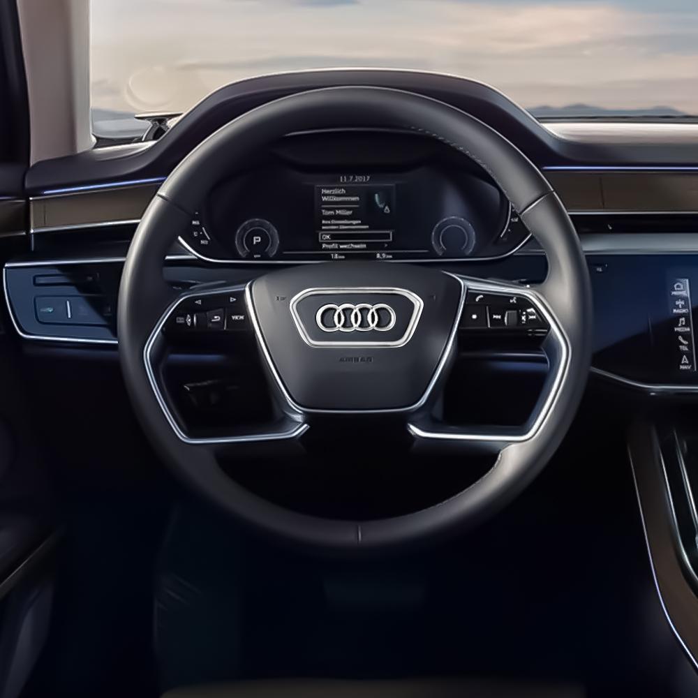 For Audi 8P 1PC Car Style Steering Wheel Center Logo Cover Sticker Decoration For AUDI A6L Q7 Q3 Q5 A7 2005-2024 A5 A3 A4L A8L 2005-2016 A8