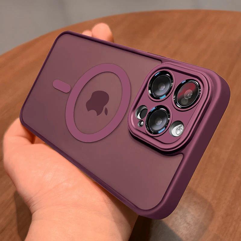 Husă Funda pentru iPhone 15 14 13 12 11 Pro Max Plus Transparentă pentru Magsafe Protecție magnetică a lentilei Husă mată mat