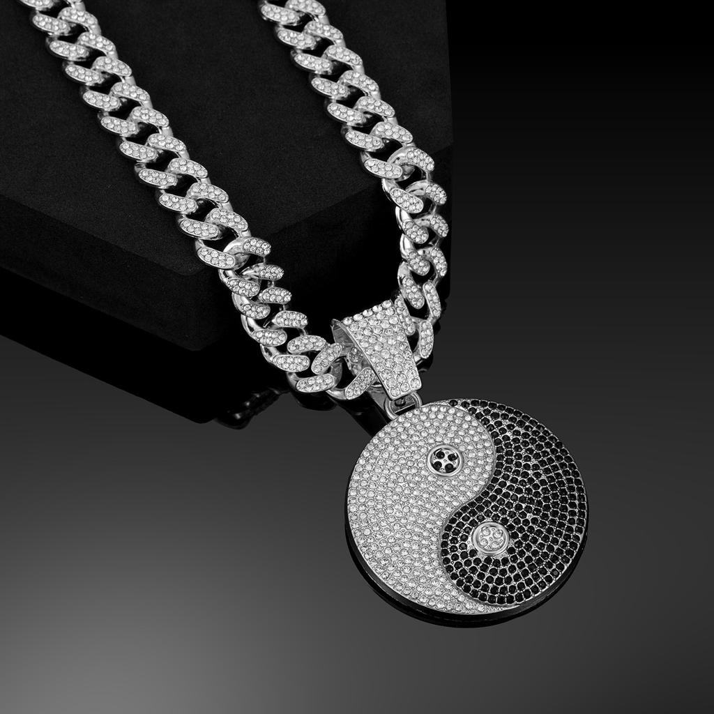 New Men's Hip Hop Cross-Border Trend Tai Chi Diamond Miami Cuban Necklace, Fashion Accessories