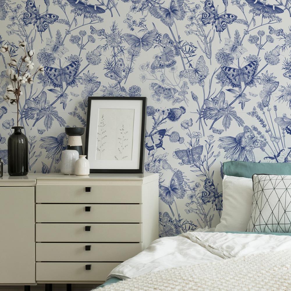 45x300cm PET Floral Vine Pattern Self-Adhesive Wallpaper for Living Room, Bedroom, Home Decoration, Peel and Stick Easy DIY