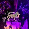 Yousheng Halloween Skeleton Dog Decoration Posable Standing Dog Skeleton with Movable Joints Plastic Full Body Dog Bone with Mane for Haunted House