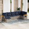 VidaXL Garden Lounge Set with Cushions 7 Pcs Grey Braided Resin 3325988