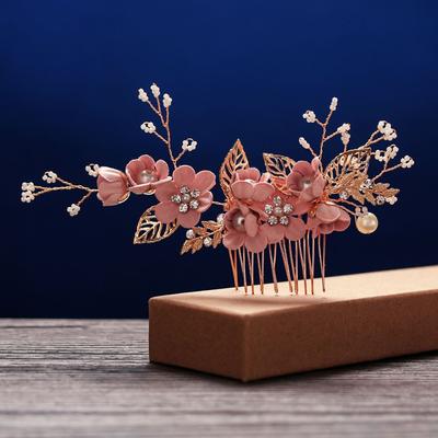 Fashion Crystal Crown Wedding Leaves Tiara Bridal Clips Hair Combs Flower Hair Pin