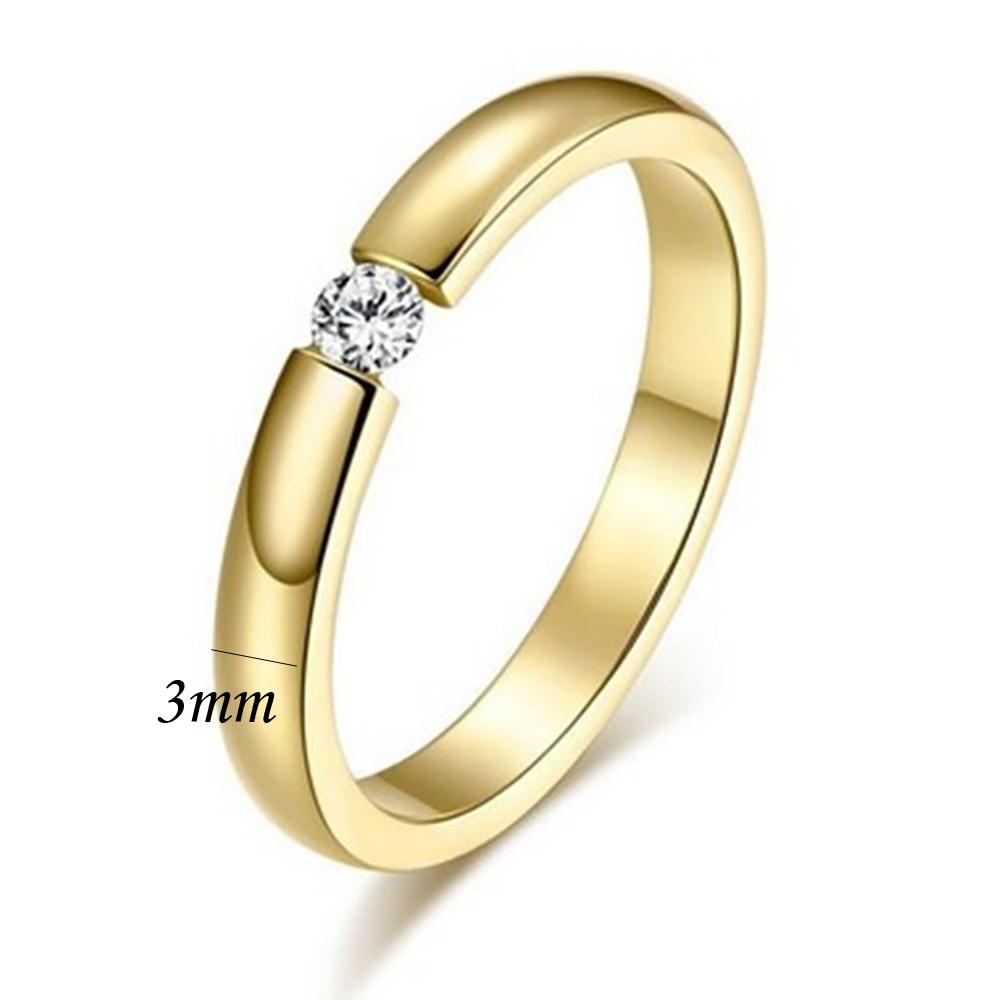 Gold Color Wedding Bands Couple Ring for Women Men Jewelry Stainless Steel Engagement Rings Anniversary Gift Design Wholesale