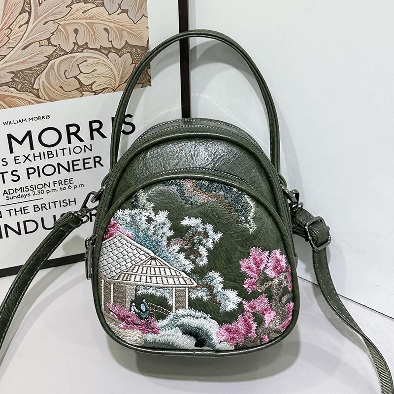 Embroidered Flower Shoulder Bag New Spring/Summer Women s Bag Embroidered Flower Crossbody Bag