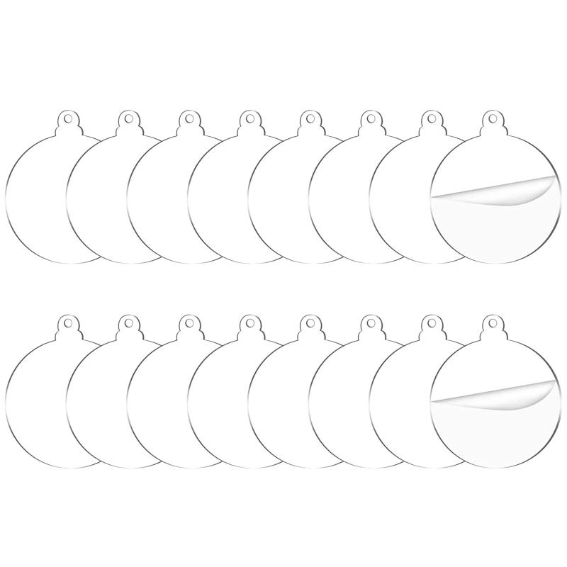 

3.5 Clear Acrylic Christmas Ornament,Blank Christmas Bauble Tree Decoration Stocking Name Tag,Holiday Tags,Gift Tag 1