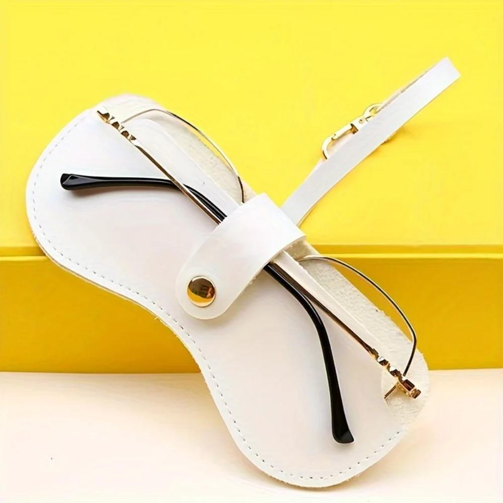 

Мягкий кожаный чехол для солнцезащитных очков - Кожаный держатель для очков Портативный тонкий мешочек для солнцезащитных очков Футляр для очков белый