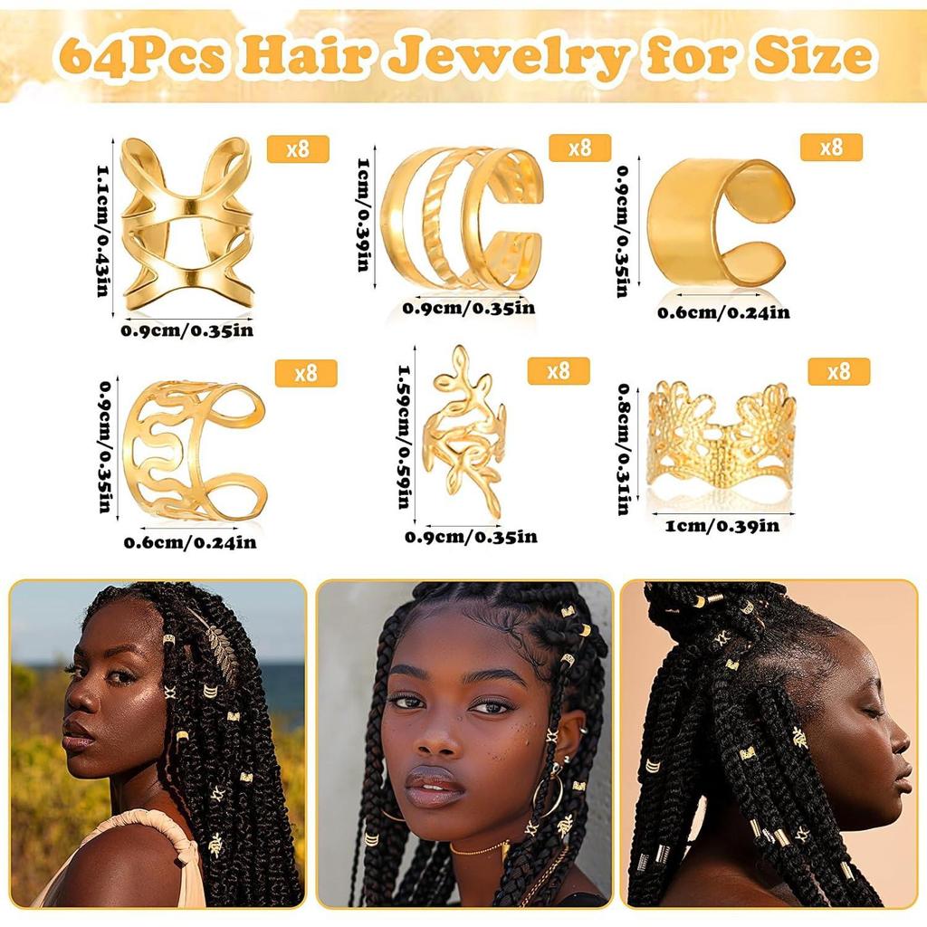 48 Pcs Dreadlock Hair Rings - European & American Hot Selling Style
