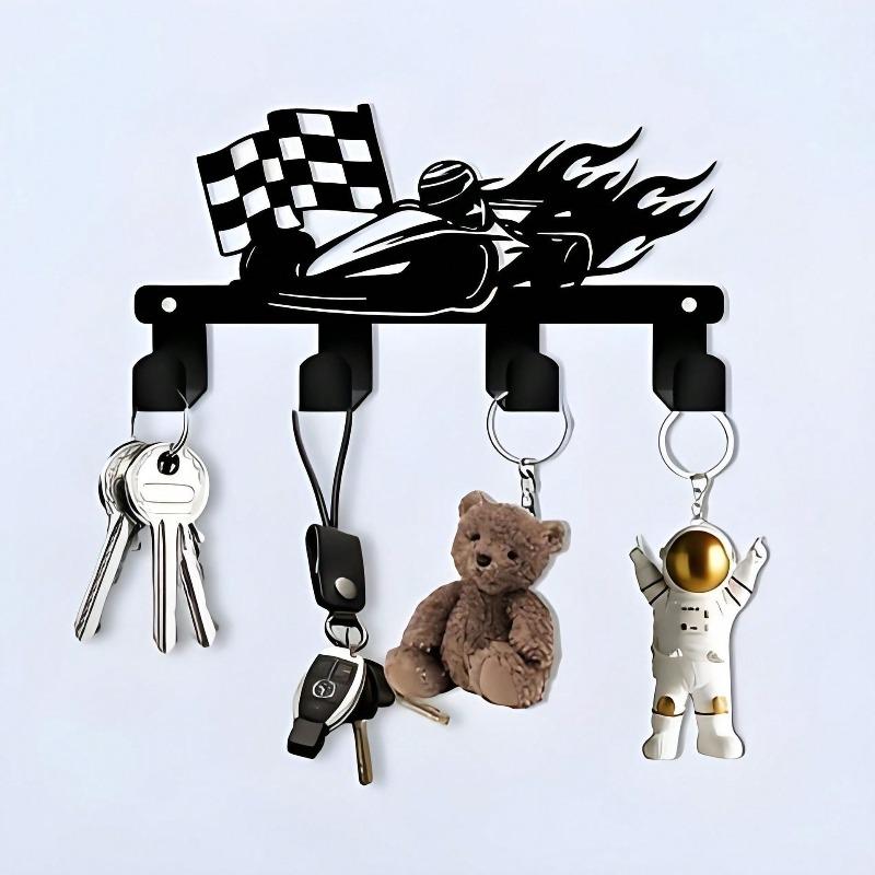 Racing Driver Metal Key Holder Wall Hook for Home and Office Decor