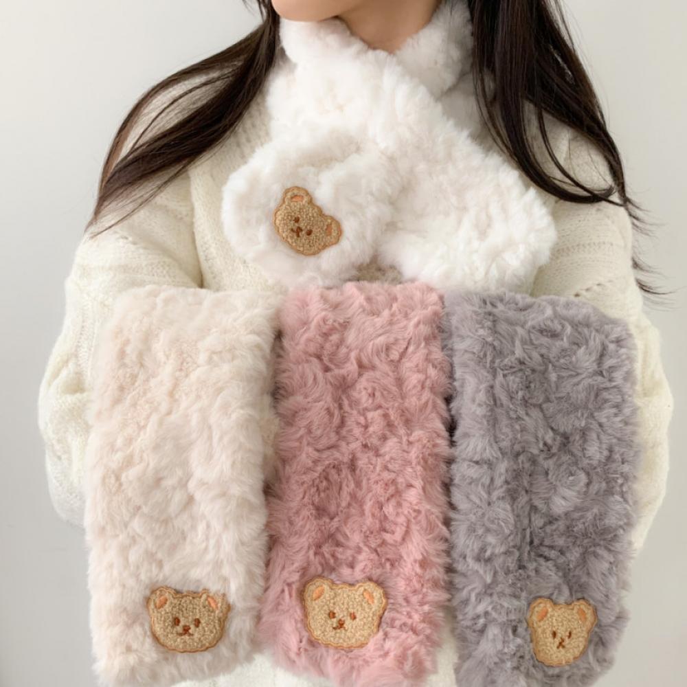 

Зимняя шаль-глушитель Blue City Bubble Bear с миниатюрным мехом, 5 цветов