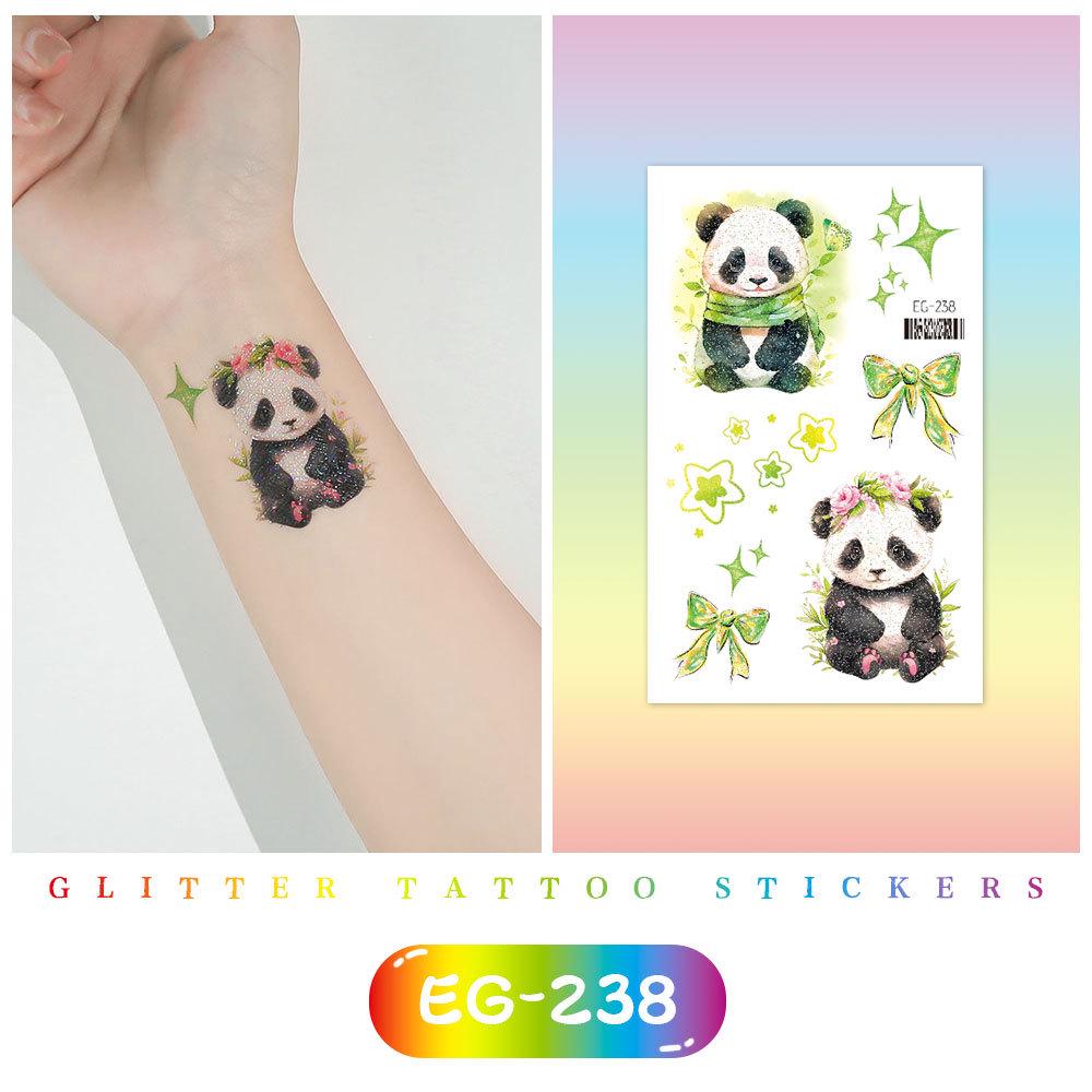 

Красочные милые мультяшные животные блестящие татуировки наклейки для детей 120x75mm