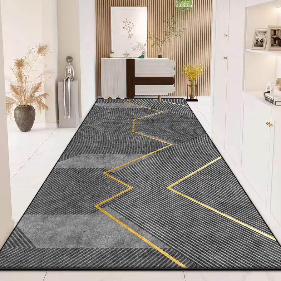Modern Long Corridor Carpet Home Non-slip Stairway Rug Hotel Lobby Passageway Runner Washable Room Decor Floor Mats Customizable