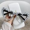 Heart Shape Large Frame with Pearl Sunglasses Women Men Fashion Sun Glasses Shades Vintage Retro UV400 Eyewear for Female