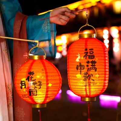 DIY Chinesische Laterne Retro-Stil Tragbare Blüte Blume Licht Lampe Party Leuchtende Laternen für Weihnachten Neujahrsgeschenk