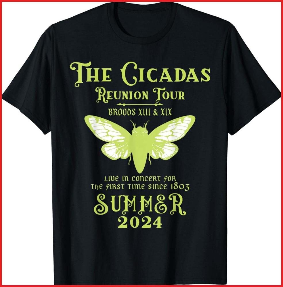 The Cicada Reunion U.S Tour 2024 Cicada Concert Fest Lover Black T-Shirt Unisex T-Shirt XXL