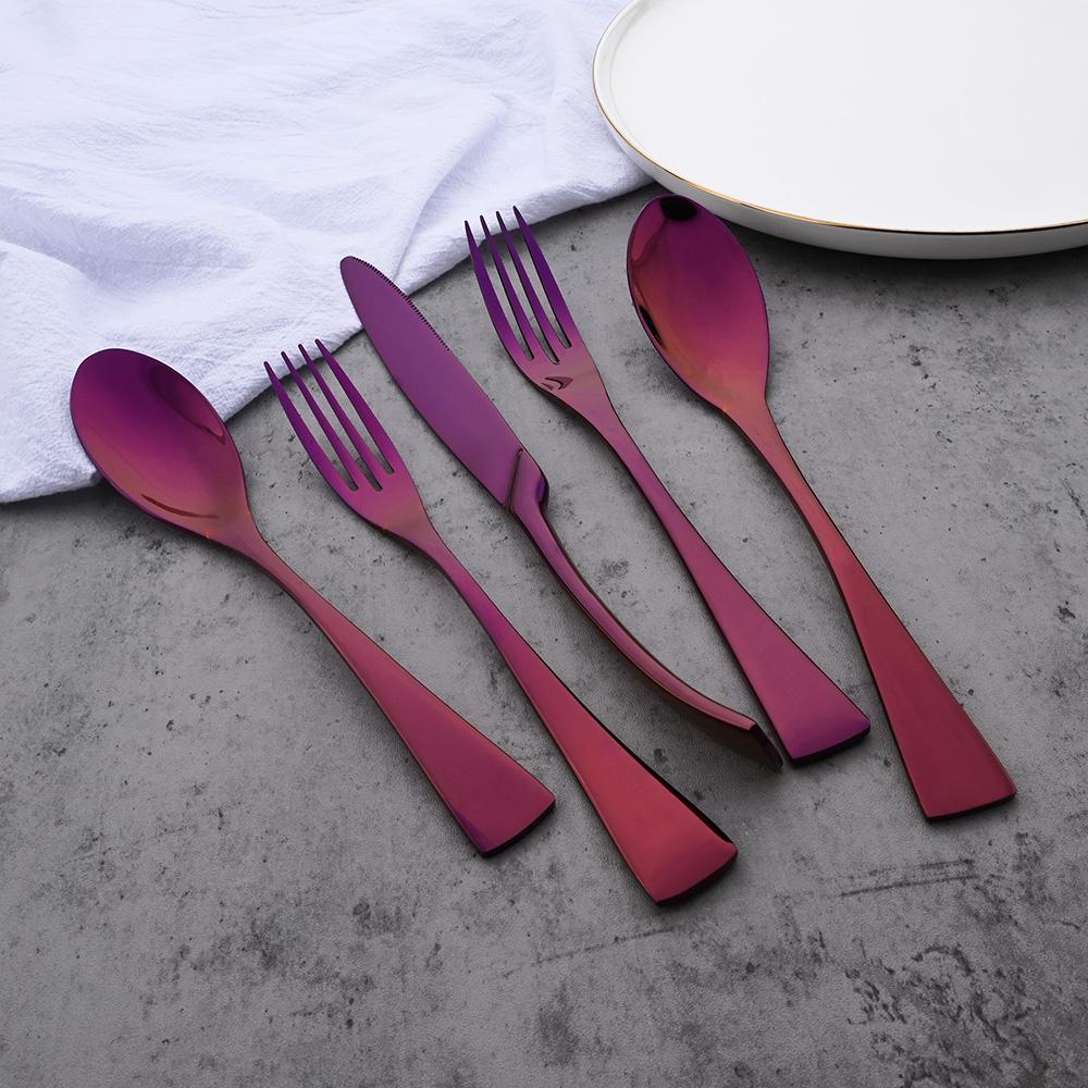 304 Stainless Steel 24Pcs/Set Gold Dinnerware Set Steak Knife Fork Coffee Spoon Cutlery Set Kitchen Tableware Silverware Set
