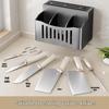 White Drill-Free Wall-Mounted Kitchen Organizer with Double Knife & Chopstick Holders