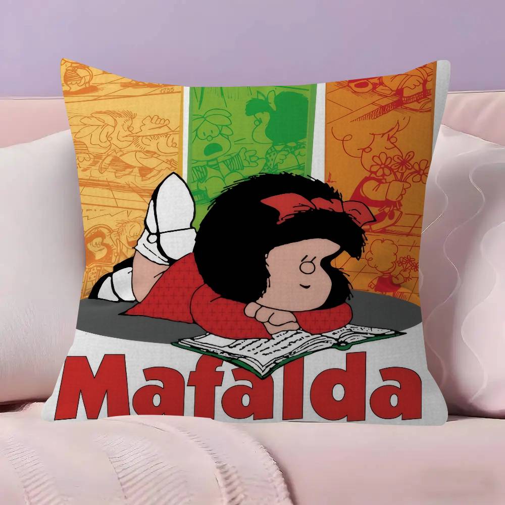Cute Cartoon M-Mafalda   Pillow Cover for Bedroom Room and Living Room Sofa Decorative Cushion Cover