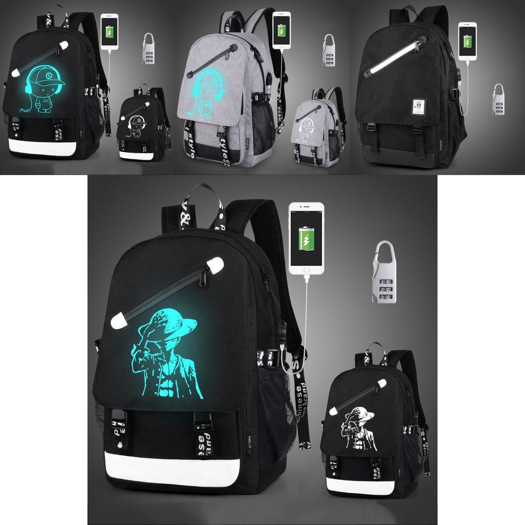Cartoon Pattern Backpack With Usb Charging For Students And Daily Use