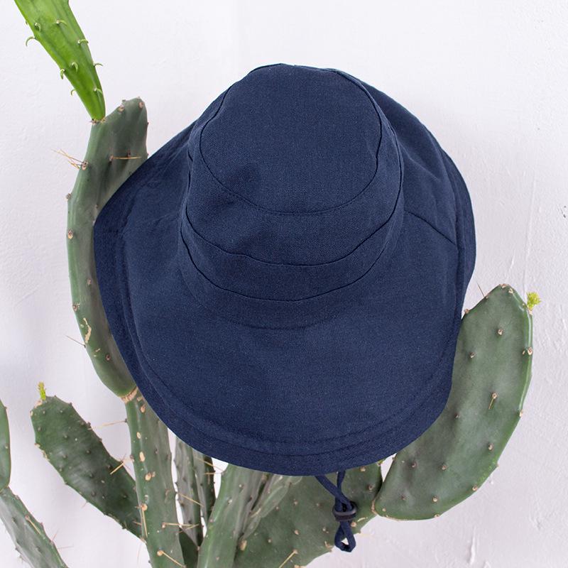 11cm Large Brim Sun Beach Hat Woman Casual Travel Solid Colors Bucket Hat Ladies Windproof Sun Visor Hat Wide Brim Summer Hat