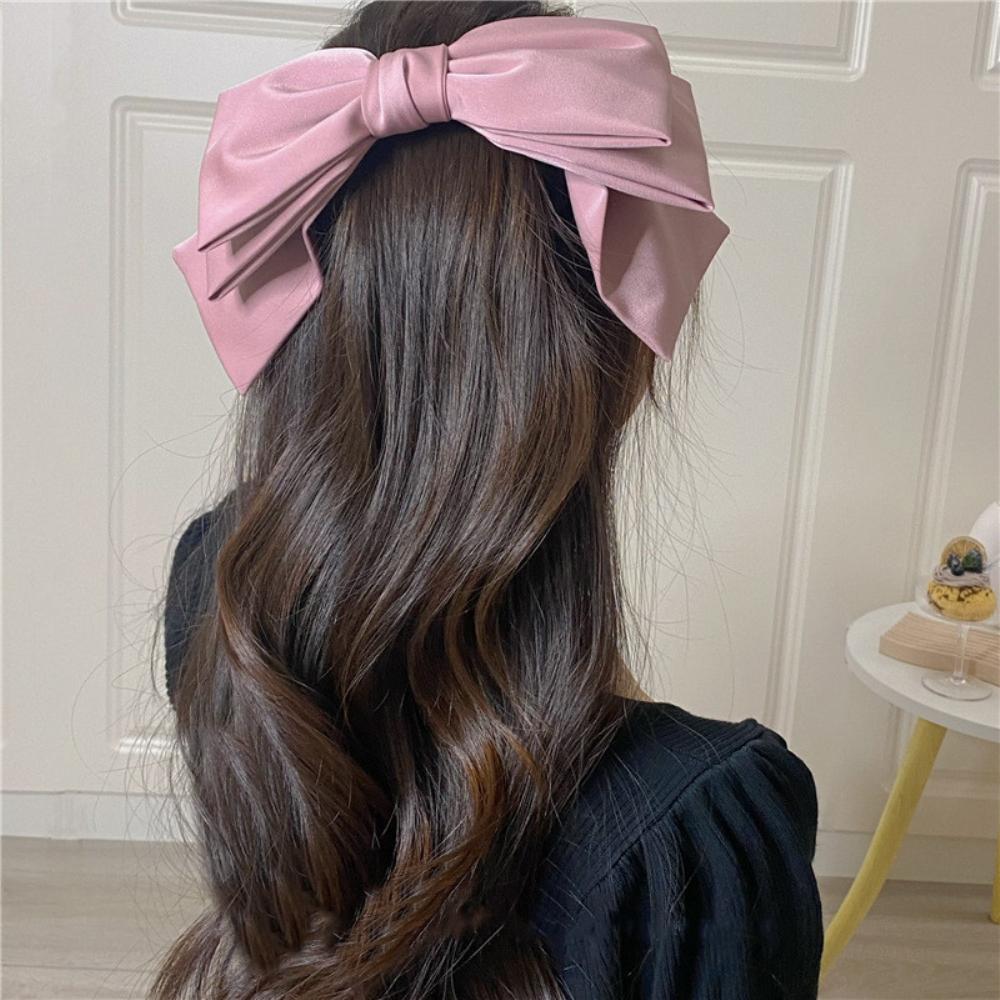 Modische Satin-Haarspangen mit großer Schleife für Frauen Mädchen Elegant Süße Haarspange Weiblich Niedliche Kopfbedeckung Haaraccessoires