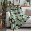 1pc Sausage Dog Print Flannel Blanket Soft Comfortable Multiple Sizes Living Room Nap Sofa Cover Portable Machine Washable