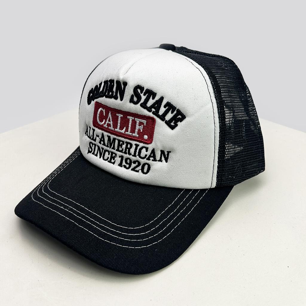 American Hip-hop Letter Embroidery Baseball Hats Sunshade New Unisex Color Block Breathable Trucker Caps Versatile Street Mesh