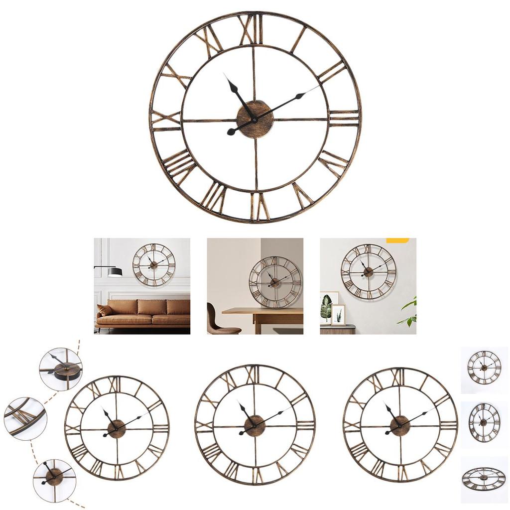 Distinctive Antique Rust Wall Clock With Silent Movement 40cm Diameter Metal Clocks
