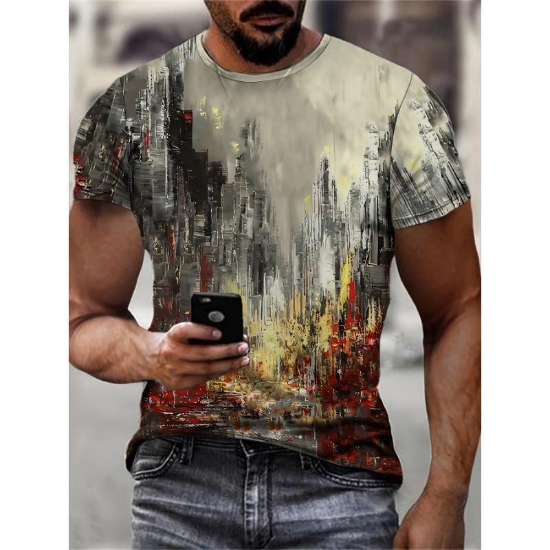 Men s 3D Printed Oil Painting T-Shirt S