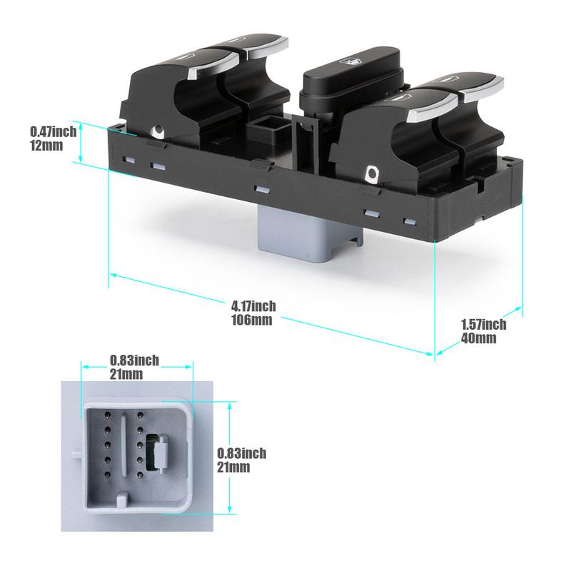 1PC Power Window Master Switch Control Button 5ND959857 For VW Jetta Tiguan Golf MK5 gti MK6 Passat B6 CC Seat Leon MK2