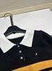 Little Horse Striped Lapel Knit Top: Casual Summer 2026 Short Sleeve