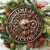 Steampunk Wall Art Vintage Gear Clock Metal Poster Retro Home Decor