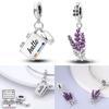 925 Sterling Silver Lavender Charms Bead CZ Zircon Notebook Mouse Dangle Fit Original Bracelet DIY Women Jewelry