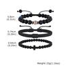 3pcs Punk Men's Bracelet,Black Color Natural Stone Beaded Bracelet,Cross Charm Wristband Gift