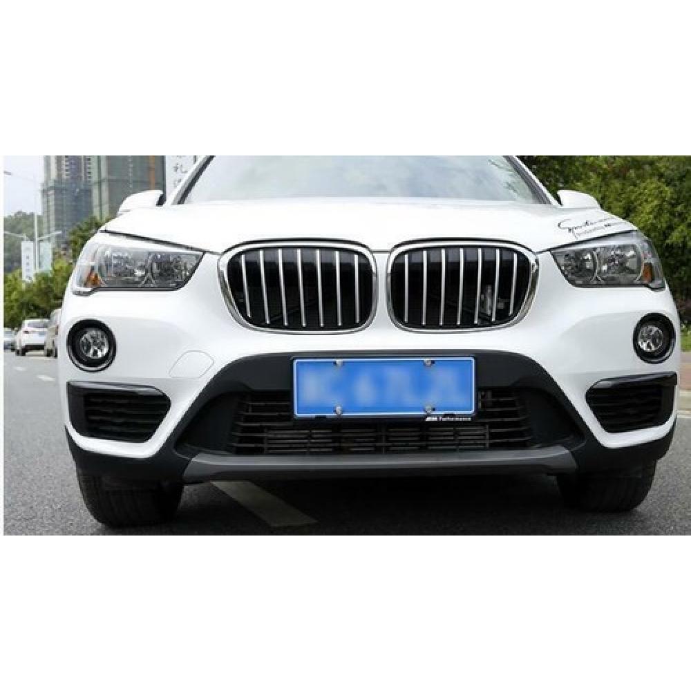 For BMW X1 2016- 2018 F48 Gloss Black Front Fog Light Lamp Ring Trim 2pcs