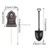 Halloween Baking 48Pcs Tombstones Cupcake Toppers Graveyard Decoration With Novelty Shovel Spoons For Parties