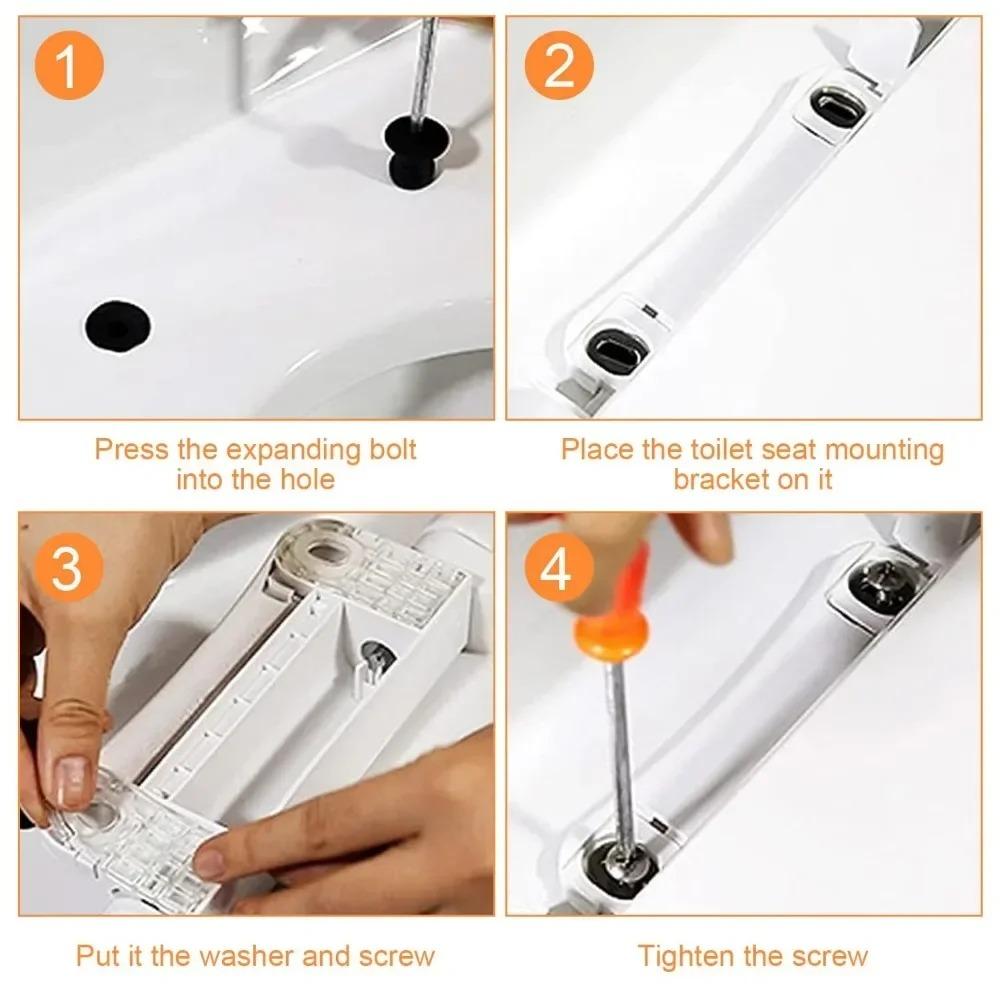 2pcs Toilet Seat Replacement Screws & Blind Hole Fittings - Nut, Cover Lid & Top Fixing Kit for Bathroom