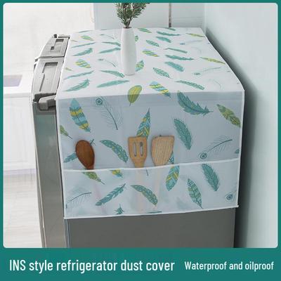 Single/Double Door Fridge Dust Cover with Storage Pockets